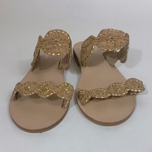 Jack Rogers Gold Cork Sandals Size 10
